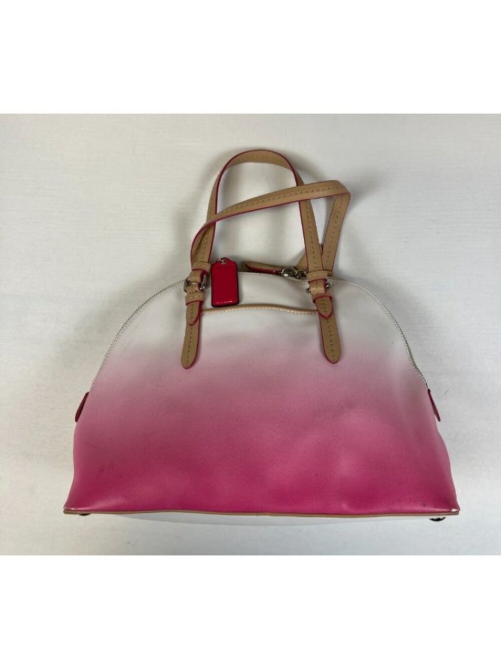 VintageCoach Dome Satchel F29262 Pink White Ombre Handbag - Picture 2 of 11